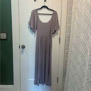 Boden Purple Patterned Maxi Dress